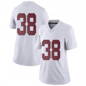 NCAA Women's Alabama Crimson Tide #38 Jalen Edwards Stitched College Nike Authentic No Name White Football Jersey DL17D17JS